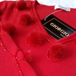 Fun and festive red v-neck sweater